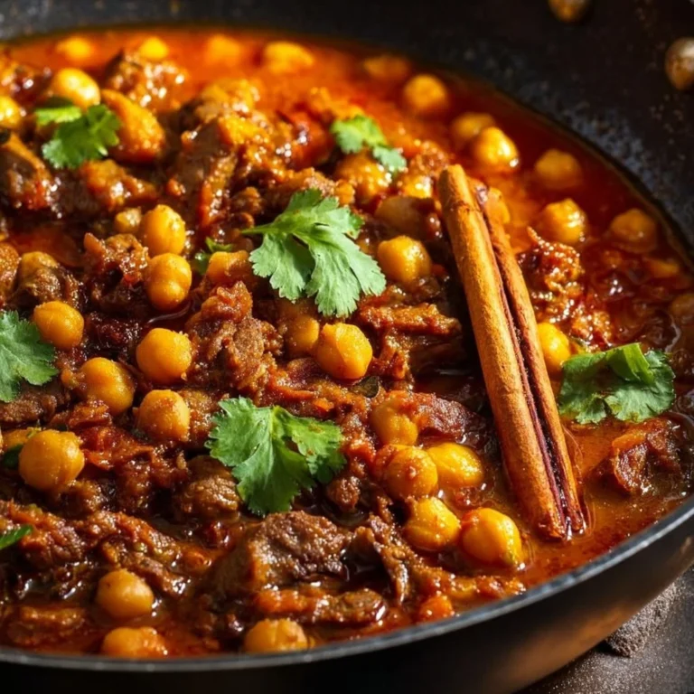 Ragoût de mouton haché marocain servi dans un plat traditionnel