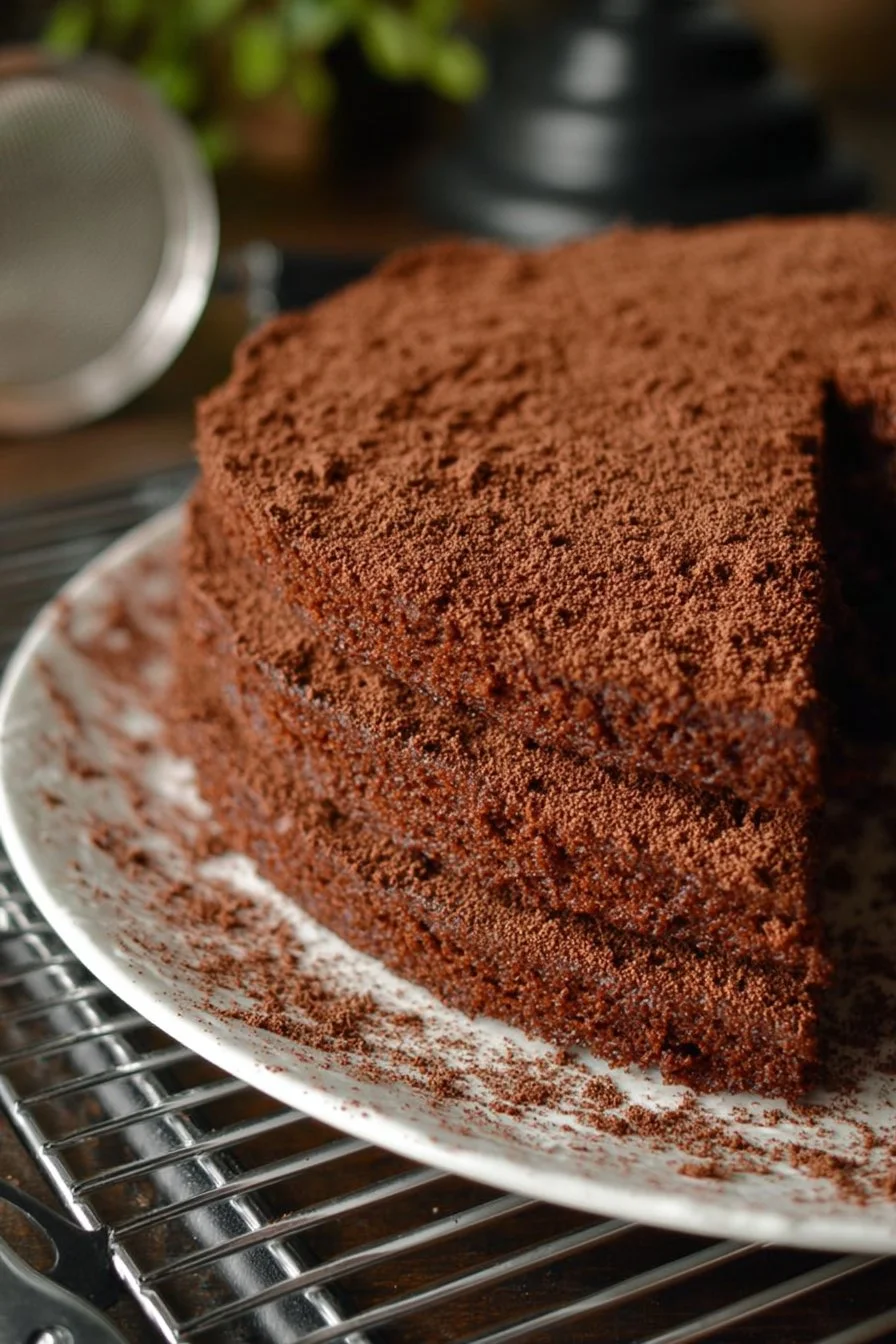 Génoise au chocolat moelleuse et savoureuse, recette facile à réaliser.