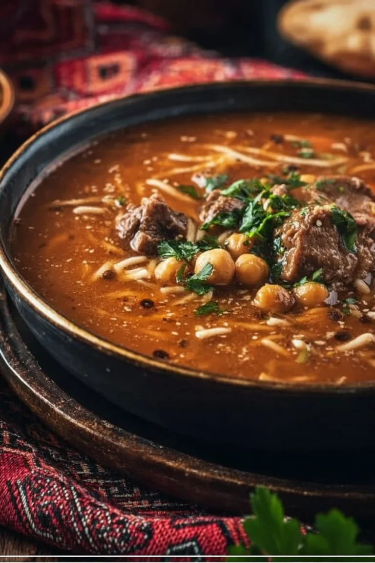 Bol de harira marocaine traditionnelle, plat typique du Ramadan