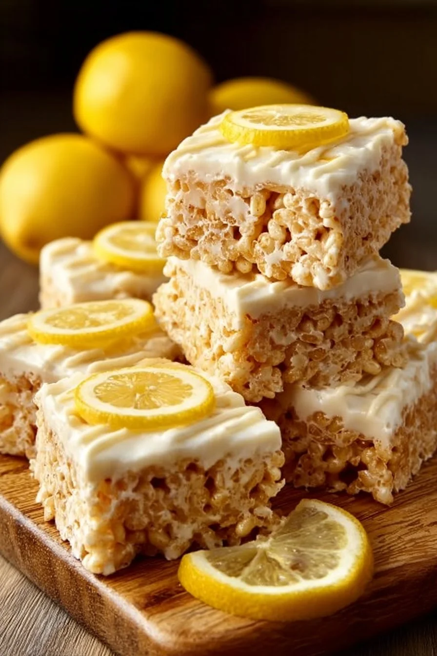 Rice Krispy Treats au citron, dessert simpliste et savoureux fait maison