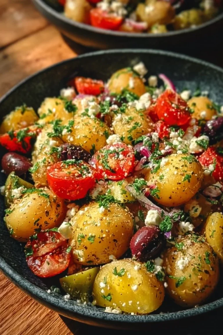 Salade de Pommes de Terre à la Grecque avec légumes frais et herbes