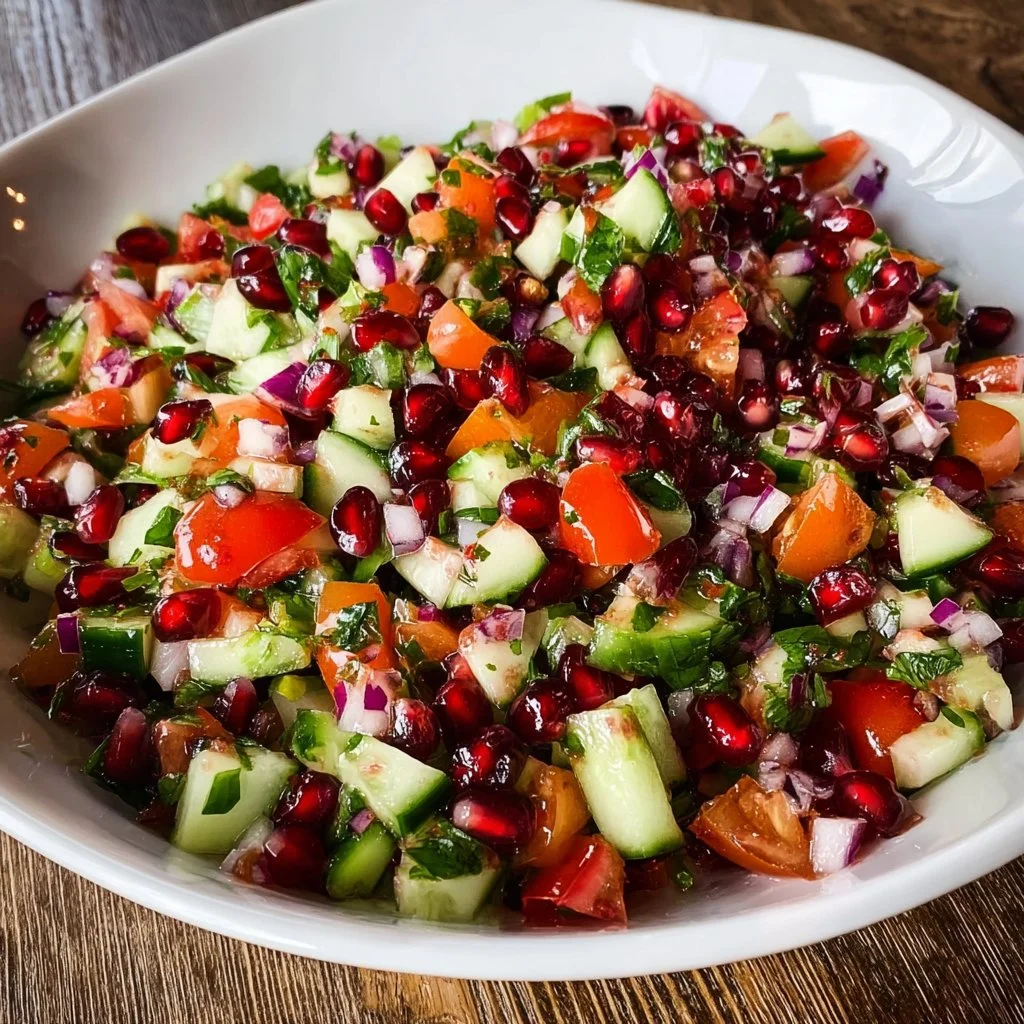 Salade Turque traditionnelle servie en entrée avec légumes frais et herbes aromatiques.