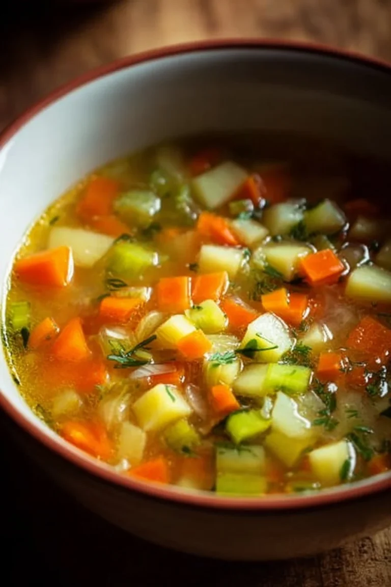 Soupe paysanne d'hiver servie dans un bol, préparée avec des légumes frais.