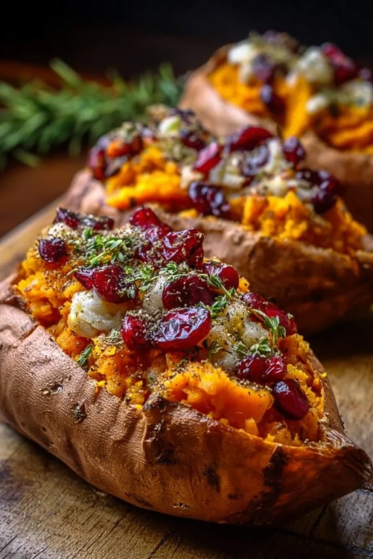 Patates douces farcies avec des saveurs d'automne, un plat délicieux et réconfortant.