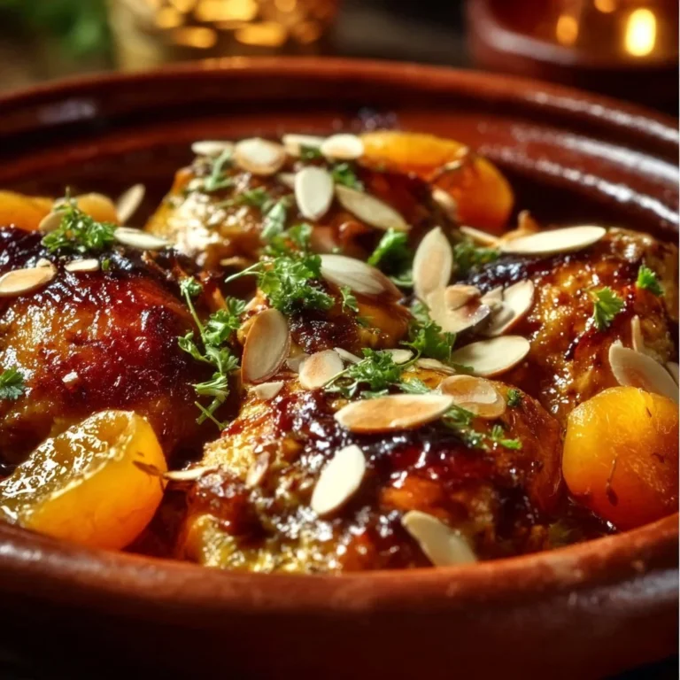 Tajine poulet marocain traditionnel avec épices et légumes