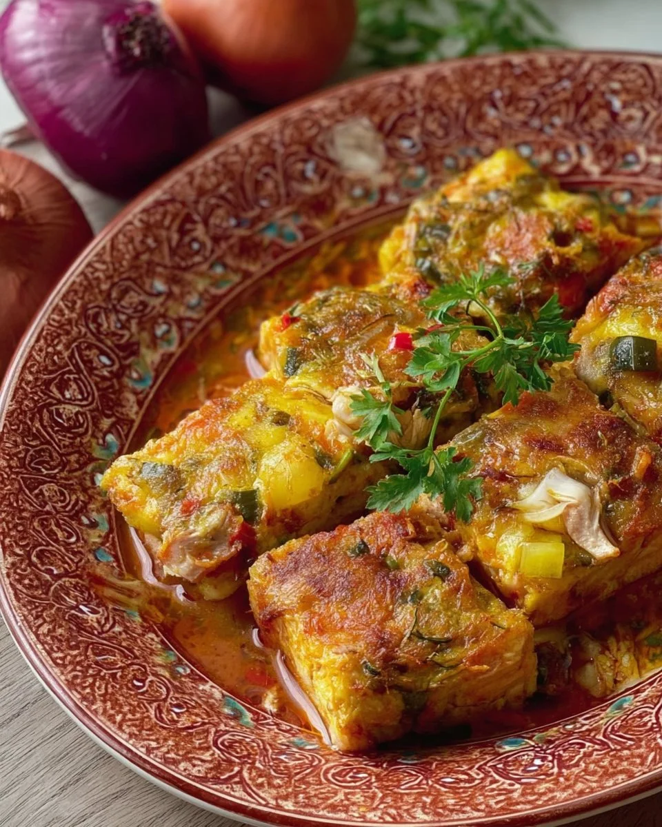 Tajine tunisien au thon, plat traditionnel tunisien savoureux et réconfortant.