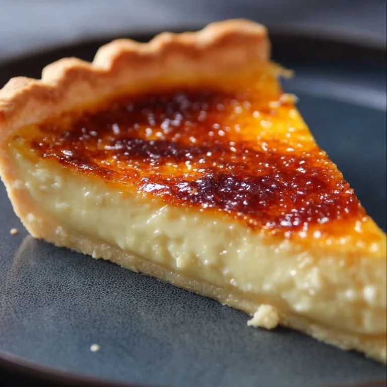Tarte à la crème brûlée garnie de caramel croustillant