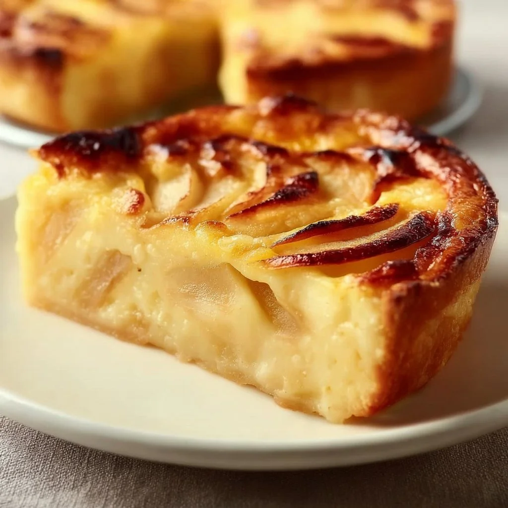 Tarte à la Crème Française aux Pommes avec une texture crémeuse et lisse