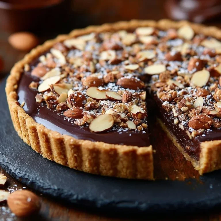 Tarte au chocolat fondant et aux amandes, un dessert irrésistible