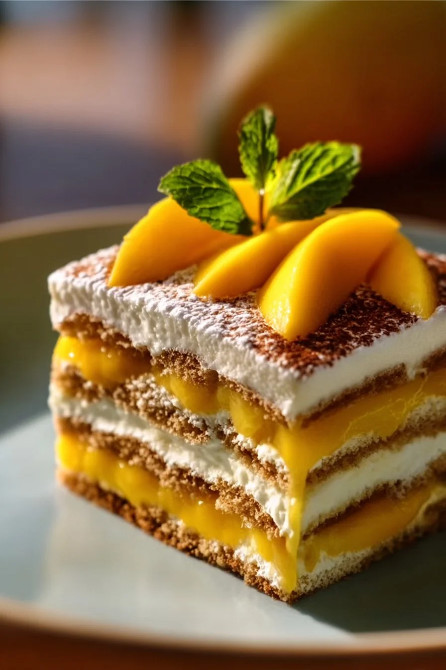 Tiramisu mangue-coco, dessert crémeux au goût tropical