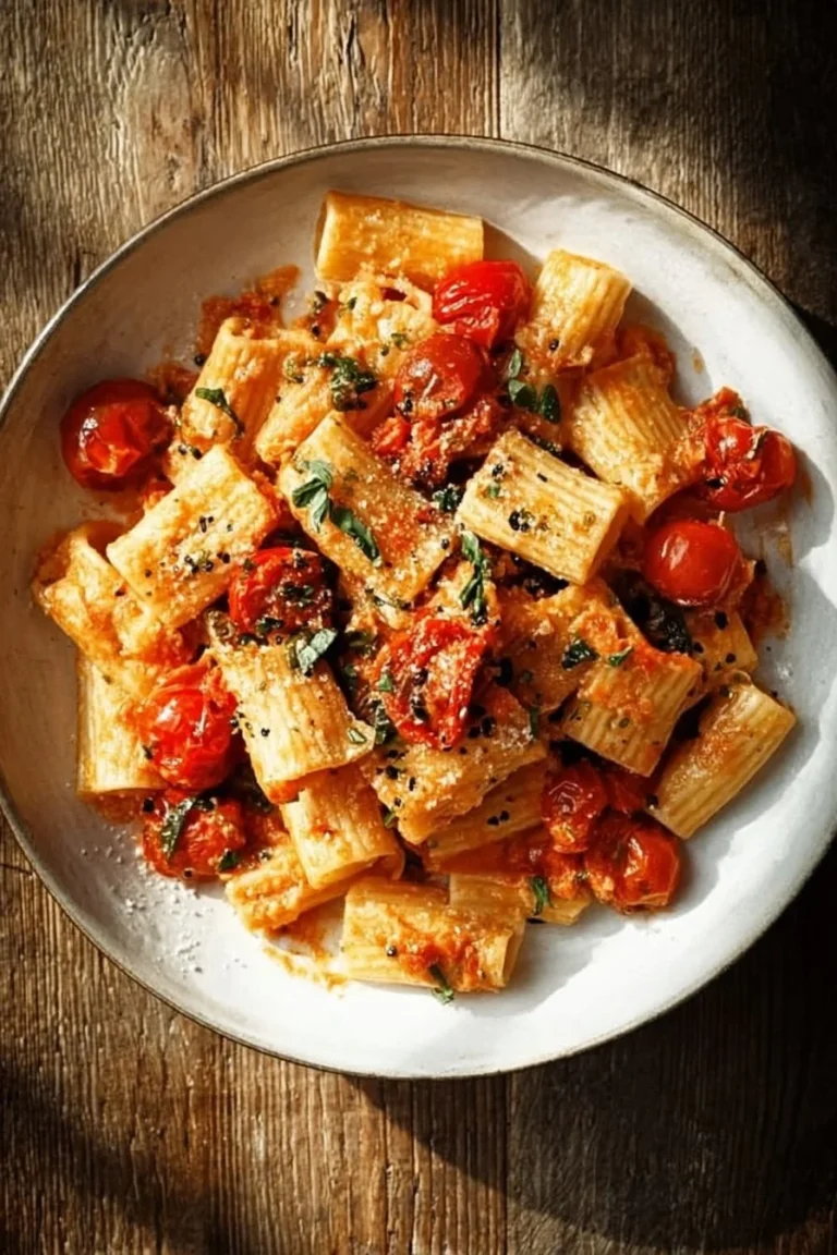 Tortiglioni Croustillants savoureux et dorés, un plat italien réconfortant.