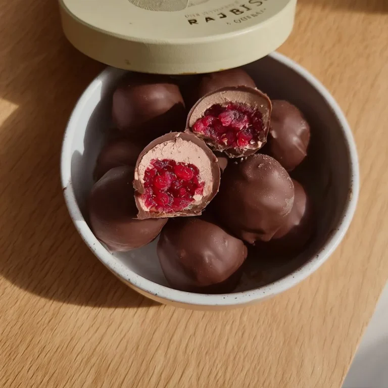 Tru Fru aesthetic avec des framboises chocolatées délicieuses en présentation
