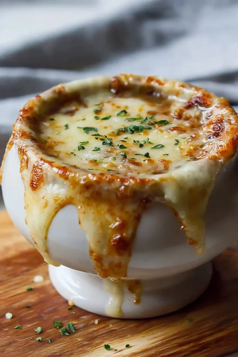 Recette de soupe à l’oignon gratinée maison avec fromage fondant