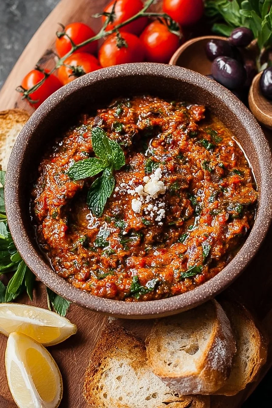 Zaalouk, dip marocain de tomates et aubergines, prêt à savourer