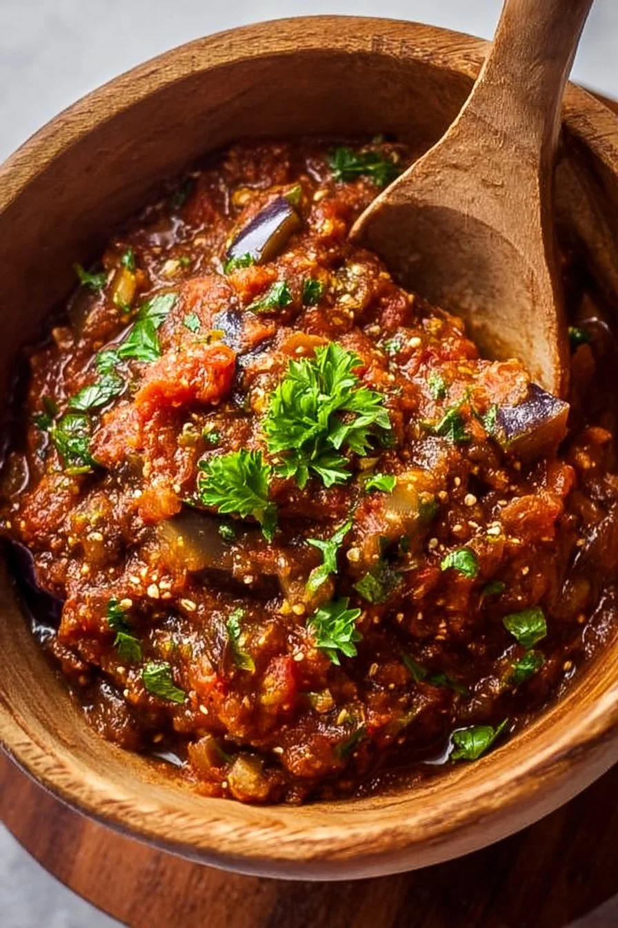 Recette de Zaalouk Marocain, salade d'aubergines épicée et savoureuse