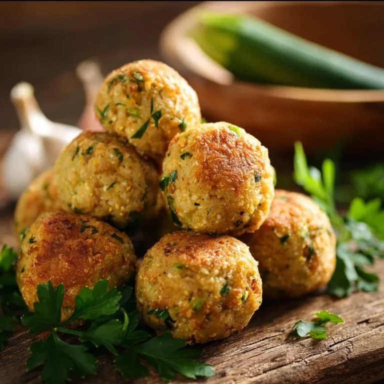Boulettes de courgettes et pois chiches servies avec une sauce légère