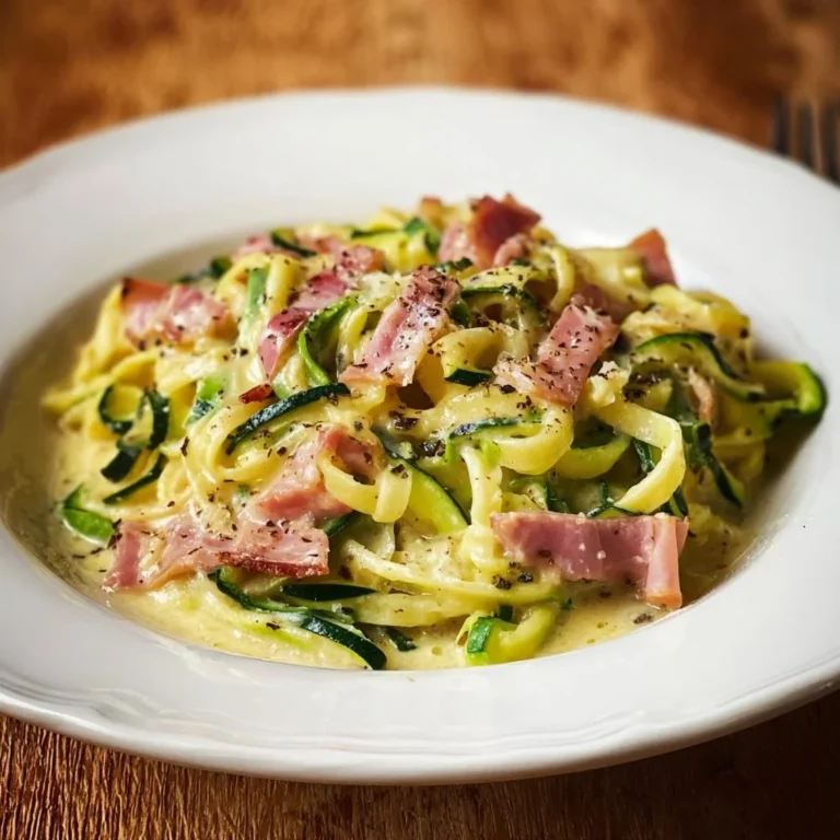 Recette de carbonara légère aux courgettes, un plat savoureux et sain.