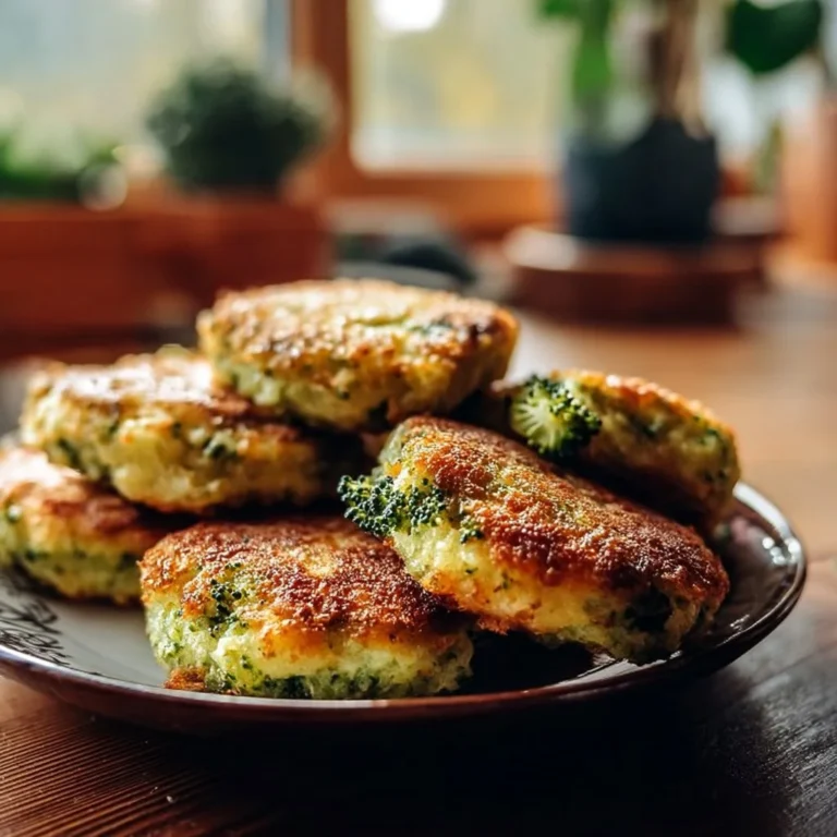 Patties de brocoli croustillants dorés sur une assiette