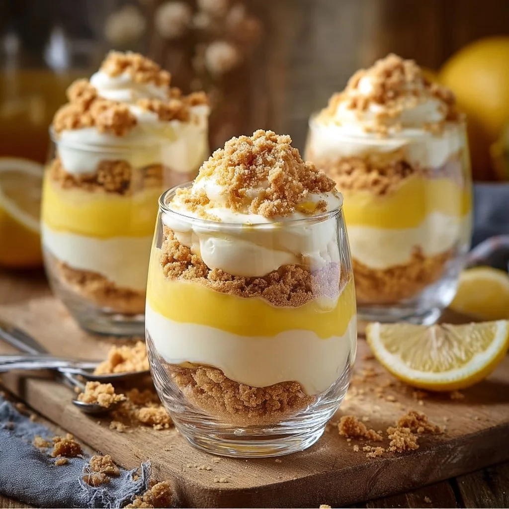 Dessert verrine citron-mascarpone avec crumble, un délice sucré et facile à préparer