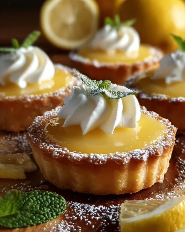 Petites tartes au citron délicieuses et raffinées sur une assiette.