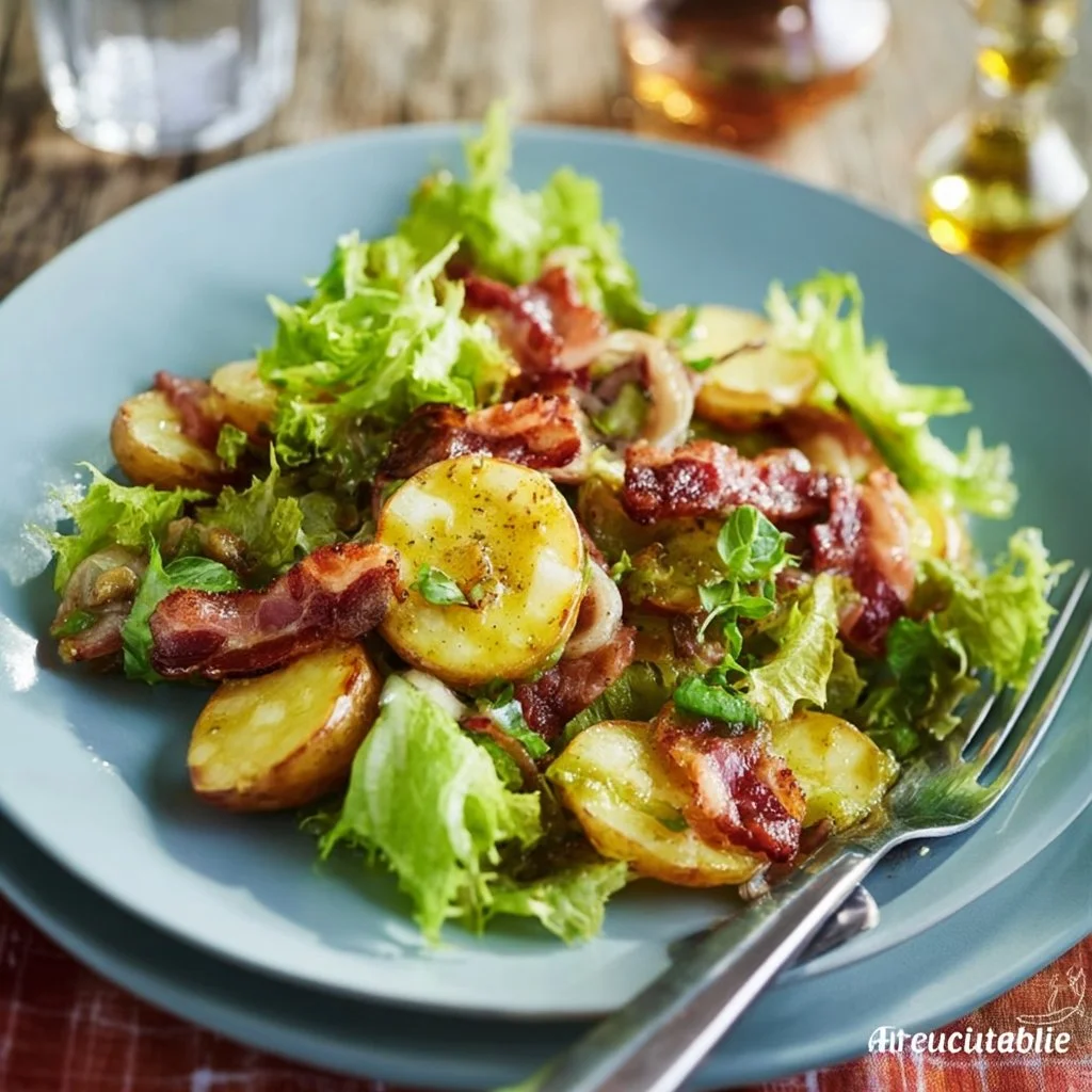 Salade ardennaise colorée avec ingrédients frais et savoureux