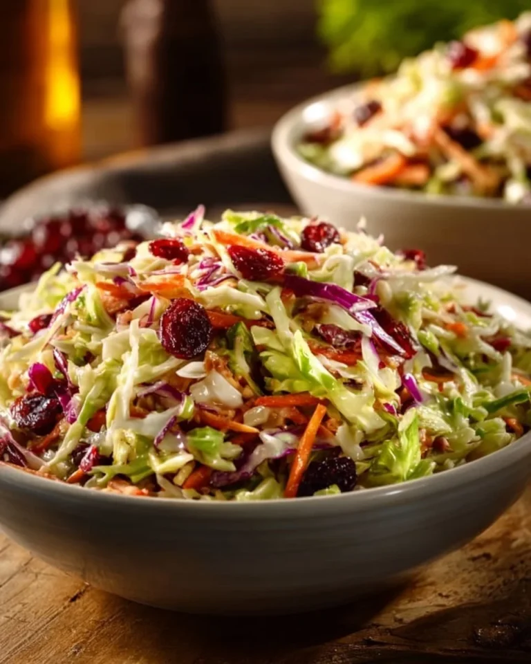 Salade de chou aux pommes et canneberges, prête à servir