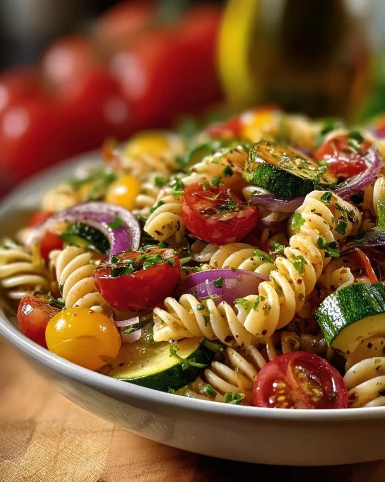 Salade de pâtes aux légumes frais colorée et appétissante