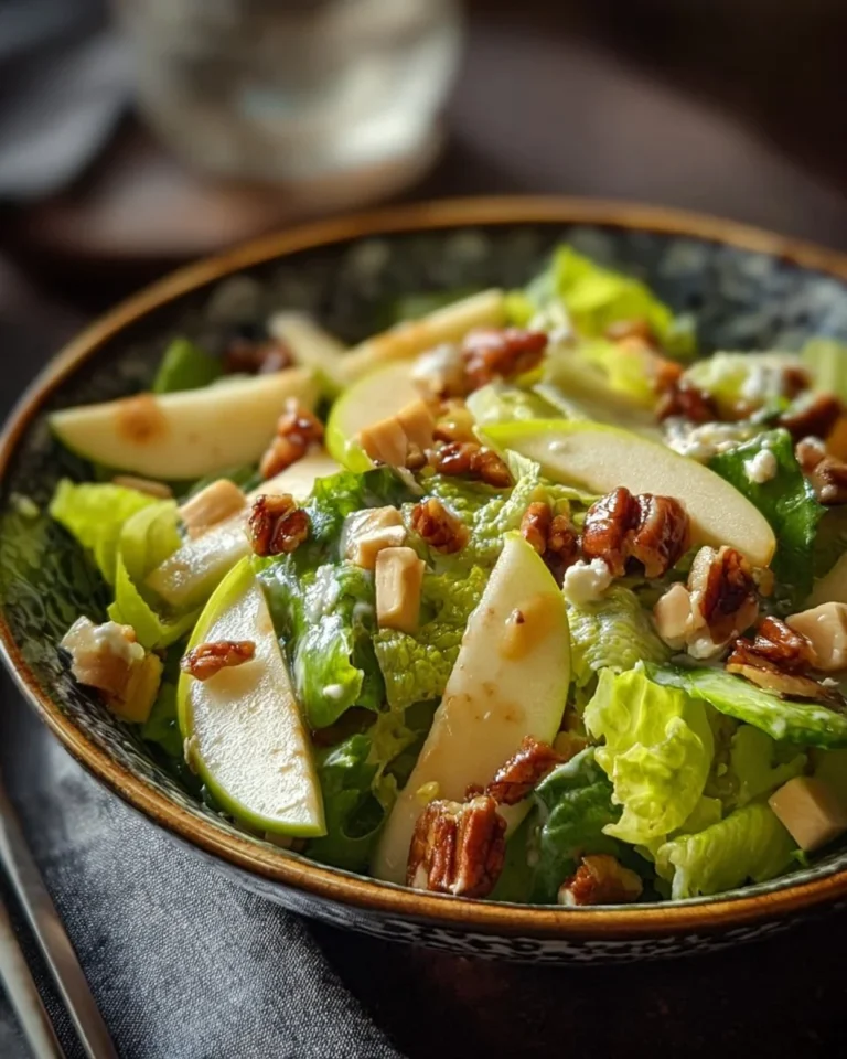 Salade de pommes façon grand-mère, un plat savoureux et réconfortant.