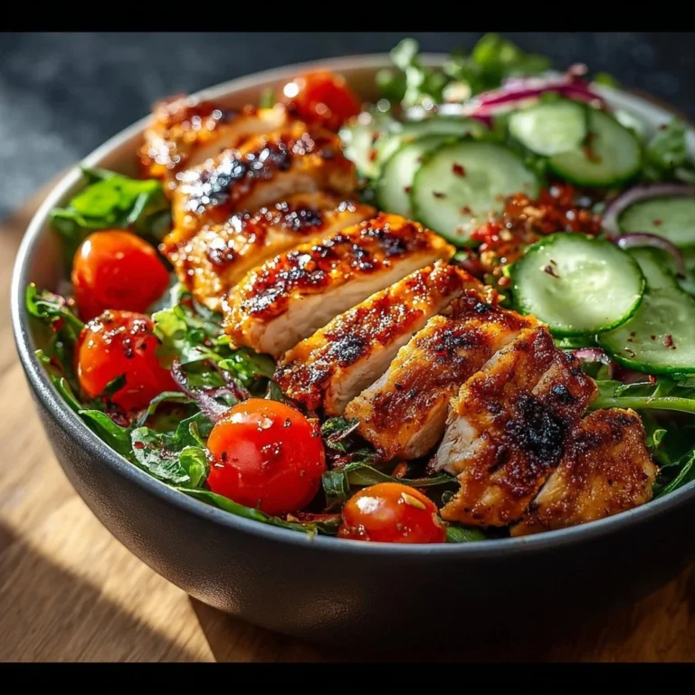 Salade de poulet Buffalo avec sauce piquante et légumes frais