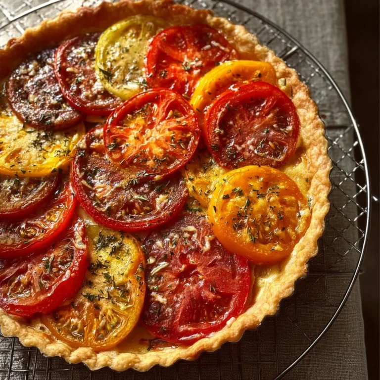 Tarte aux tomates garnie de fromage comté, recette savoureuse et estivale