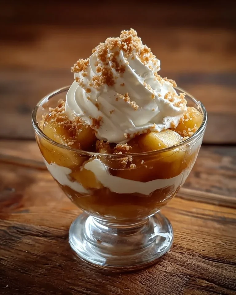 Verrine aux pommes caramélisées et crème légère, un dessert élégant.