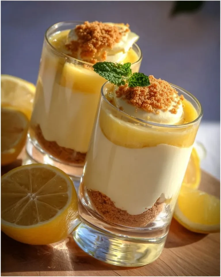 Verrine Spéculoos Citron avec une crêpe sarrasin et des morceaux de citron