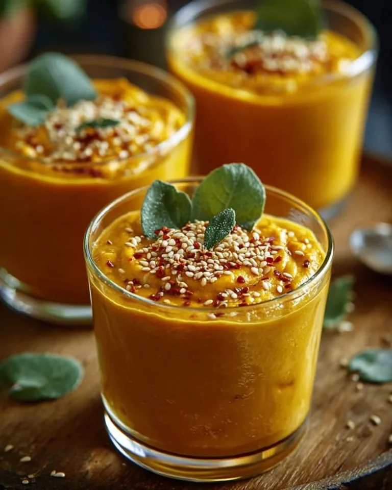 Verrines de mousse de carottes au curry servies en entrée