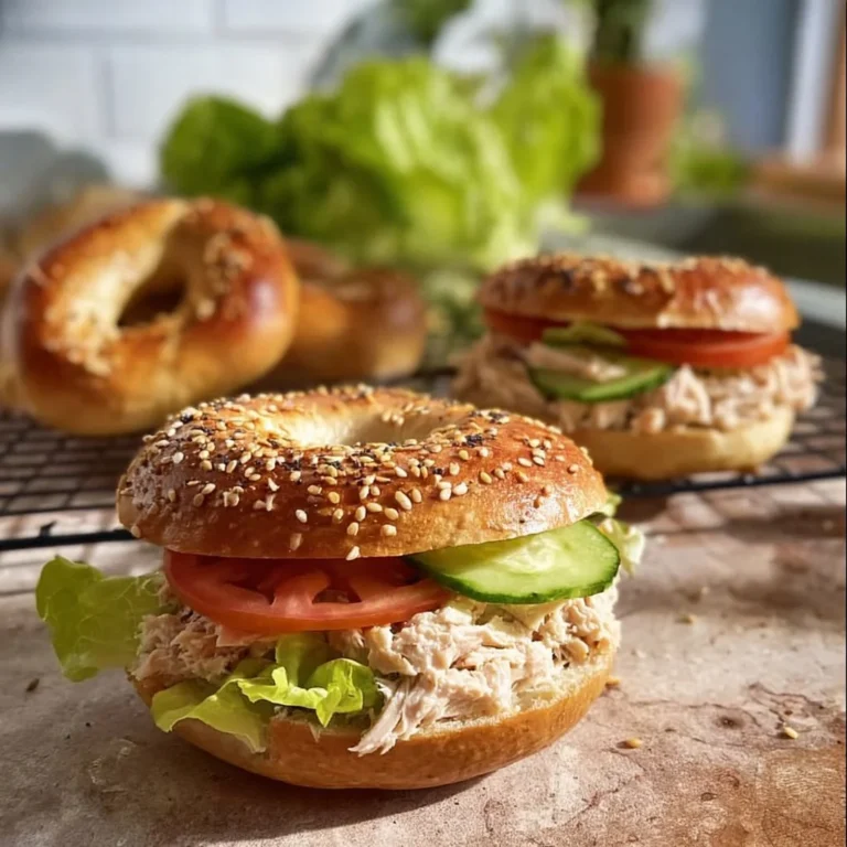 Montage de bagels garnis de sauce miel moutarde