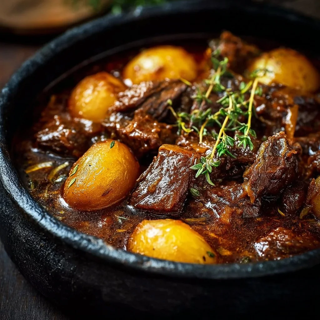 Plat de Boeuf aux Légumes savoureux et coloré avec des légumes frais.