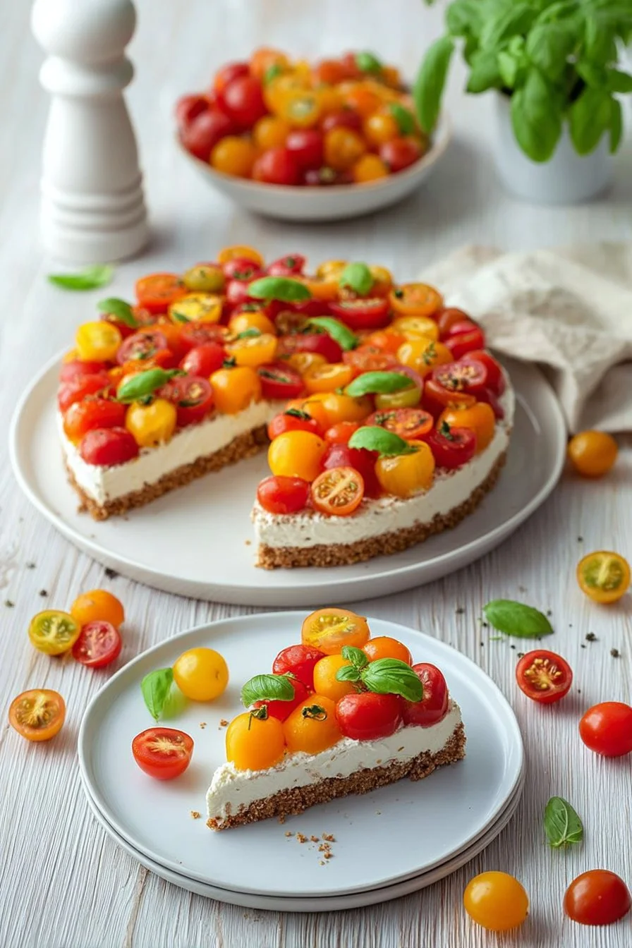 Délicieux cheesecake salé aux saveurs variées et ingrédients frais
