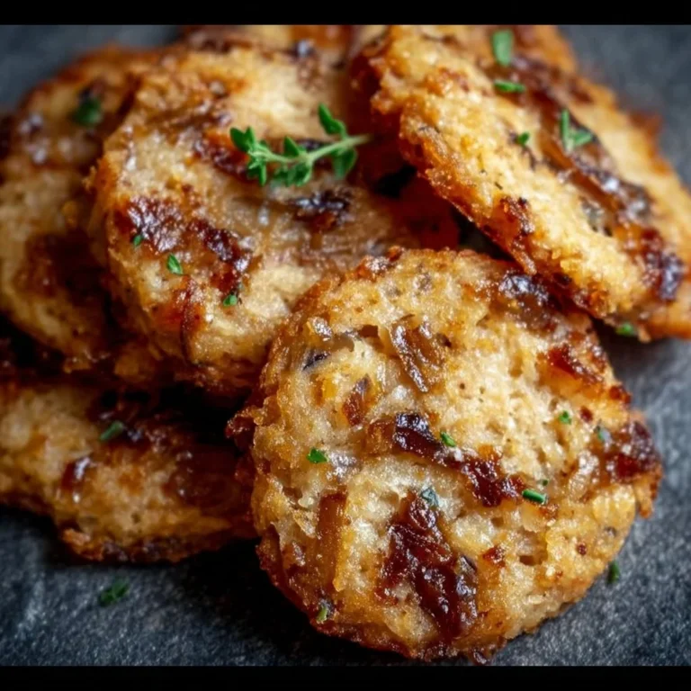Cookies salés moelleux aux oignons caramélisés et comté sur une assiette