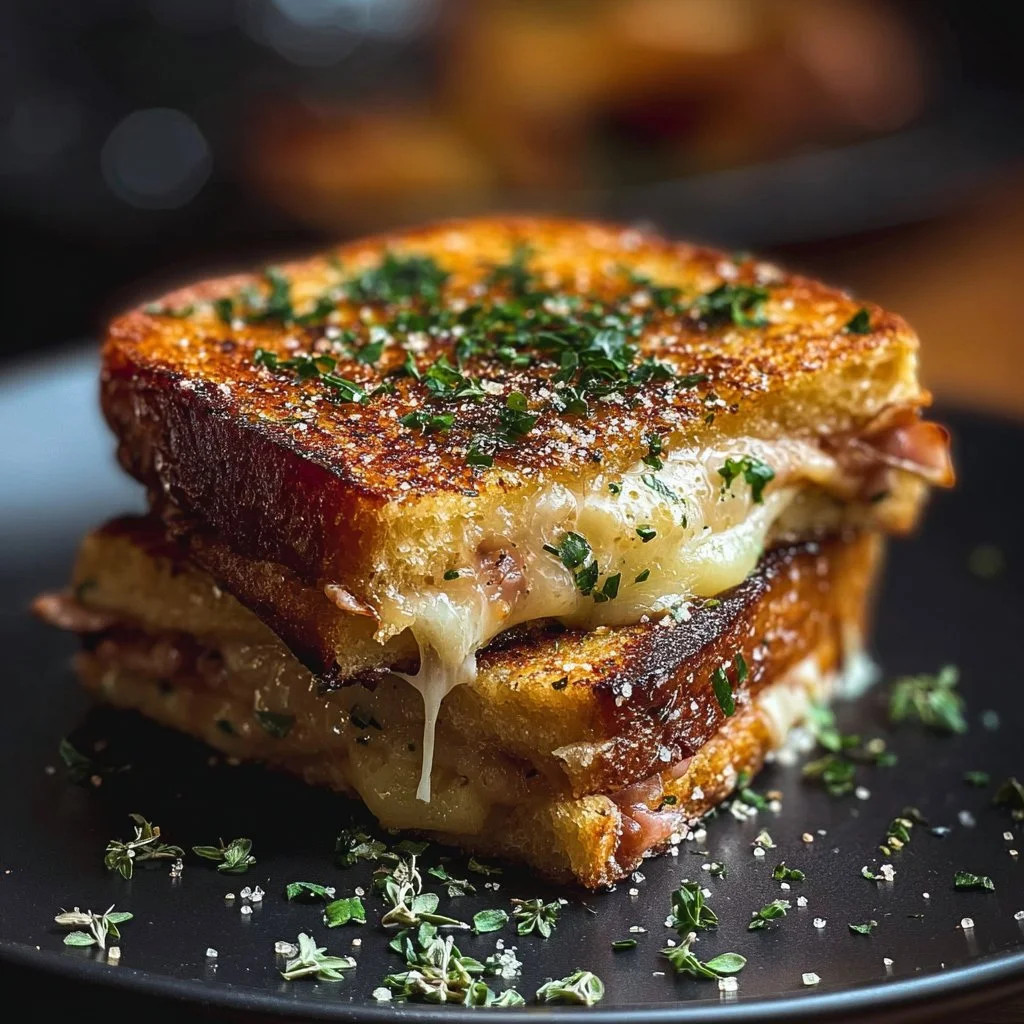 Croque-Monsieur au Four, un délicieux sandwich croustillant et fondant.
