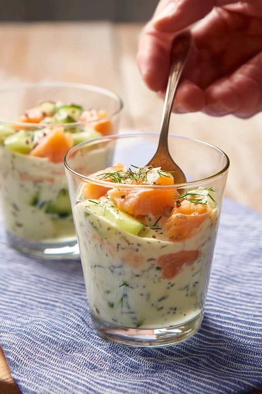 Tartinade de concombre avec fromage Boursin sur toast