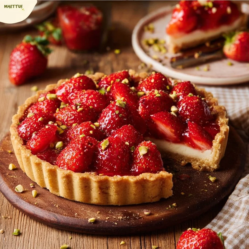 Tarte aux fraises facile et rapide garnie de fruits frais