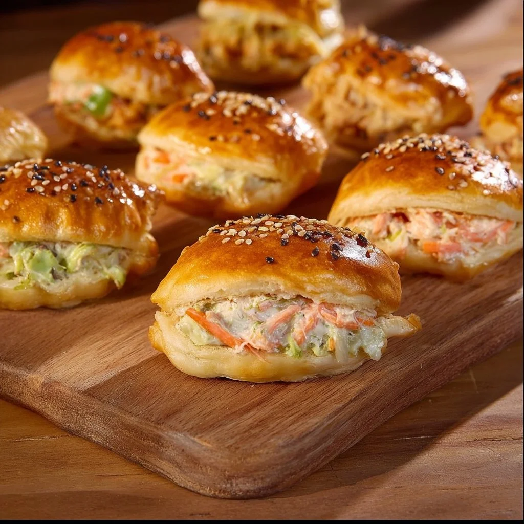 Feuilletés apéritif au saumon et avocat sur une assiette chic