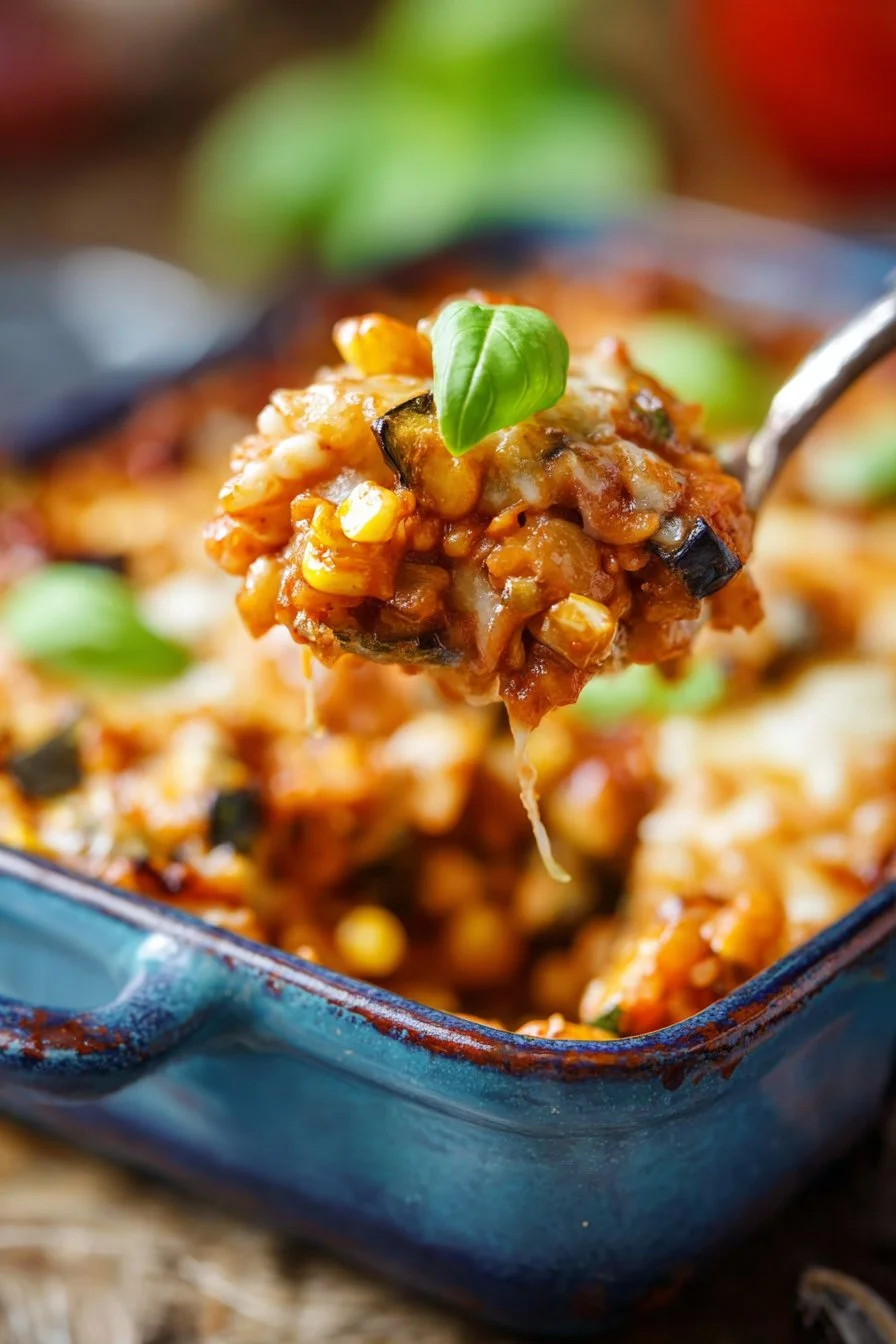 Gratin de crozets aux aubergines, plat savoureux et réconfortant d'été.