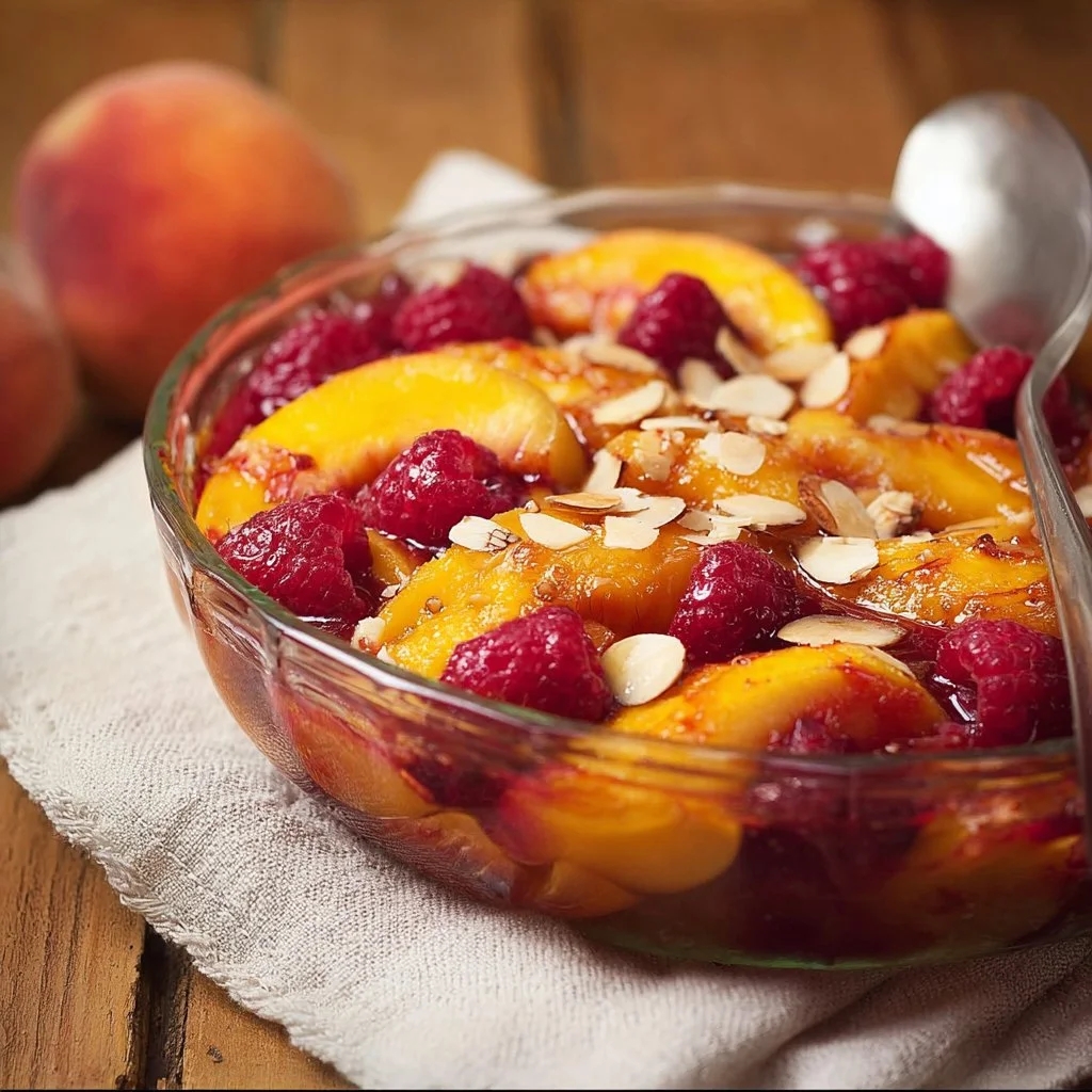 Gratin de fruits savoureux avec une croûte croustillante et des fruits frais