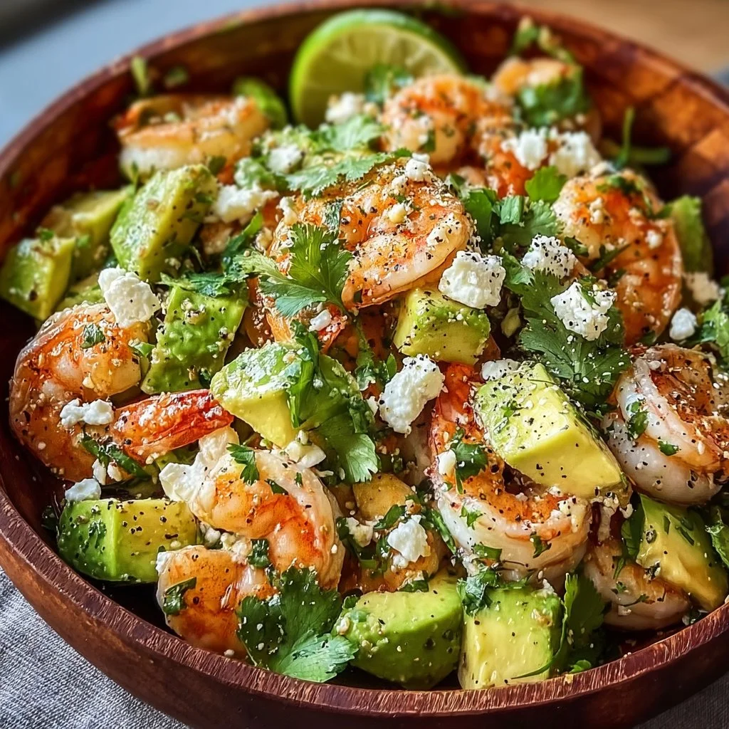 Salade légère d'avocat avec légumes frais et vinaigrette.