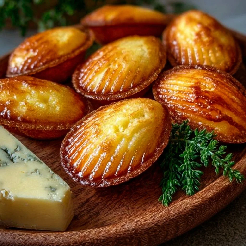 Madeleines au Reblochon et bacon, croustillantes et fondantes, prêtes à être dégustées