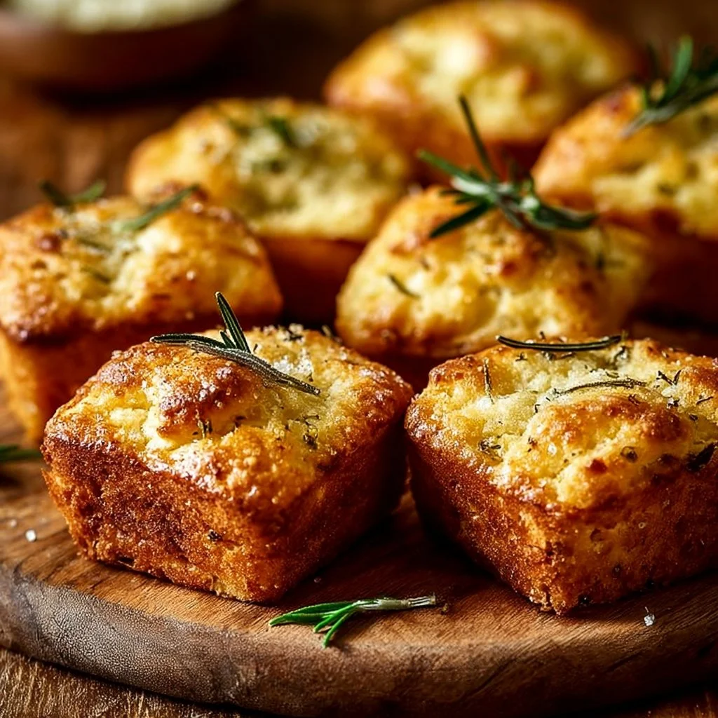 Muffins focaccia maison moelleux avec herbes et légumes