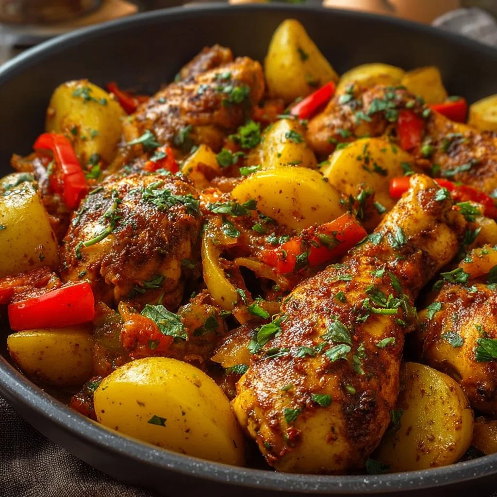 Recette de Poulet aux Poivrons avec légumes frais et épices savoureuses