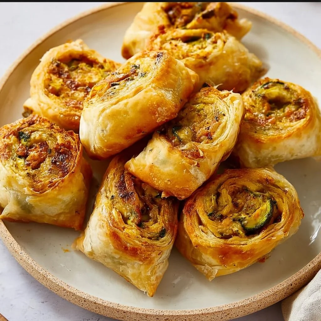 Recette de briques de courgette au curry et feta, plat savoureux et nutritif.