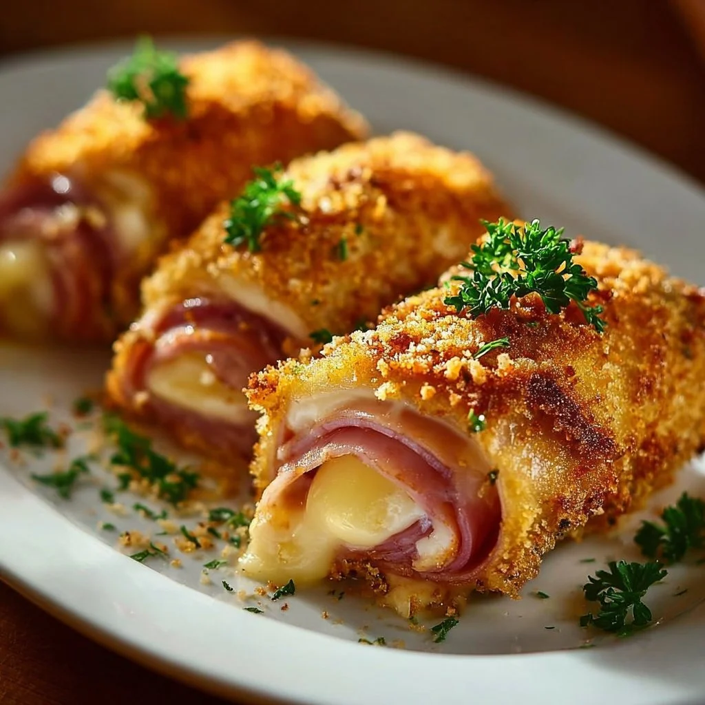 Roulés de poulet savoureux et appétissants prêts à être savourés