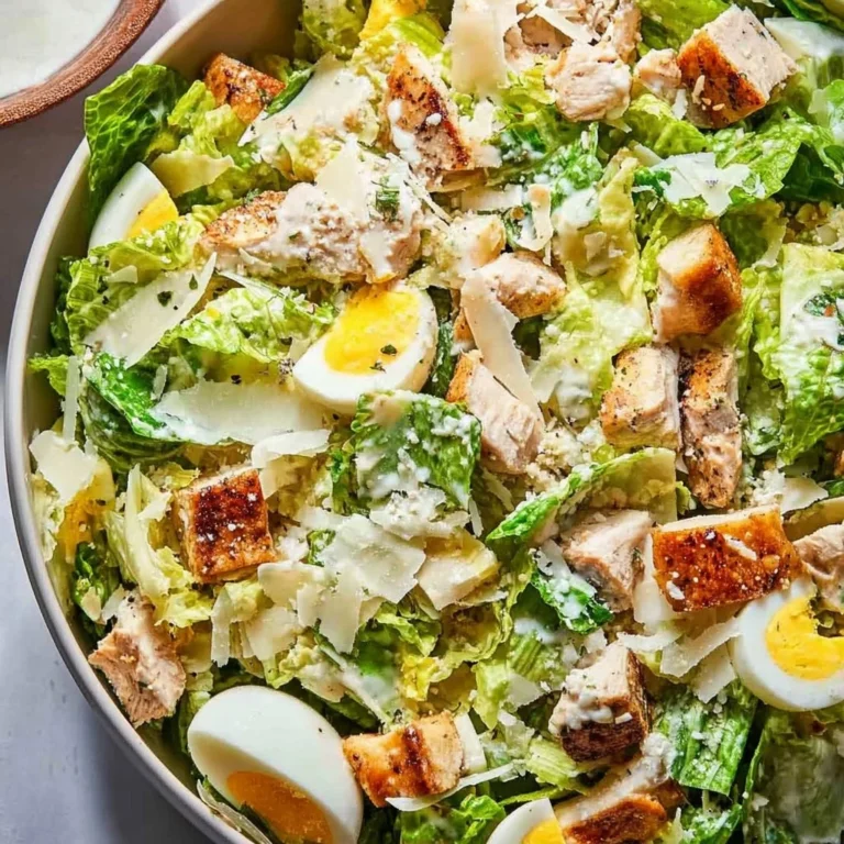 Salade César au poulet fermier faible en glucides, recette saine et savoureuse